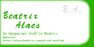 beatrix alacs business card